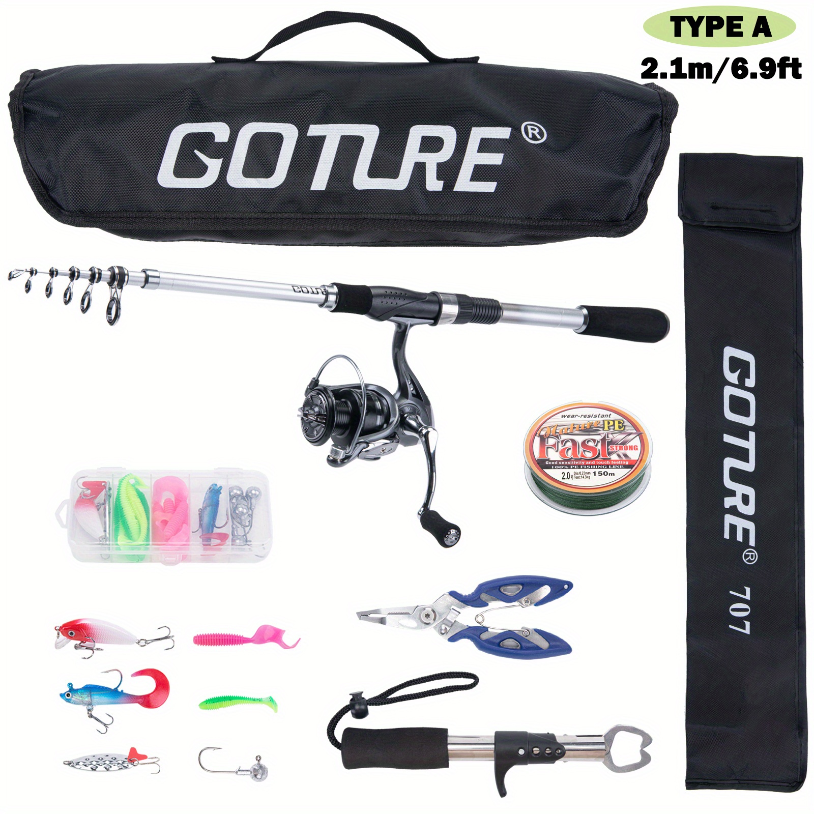 Goture Fishing Rod and Reel Combo 24T Carbon Rod Telescopic Fishing Pole  with Spinning Reel 3BB Portable Fishing Travel Camping Kit for Beginner and  Angler Fishing Gift 6.9ft-8.86ft