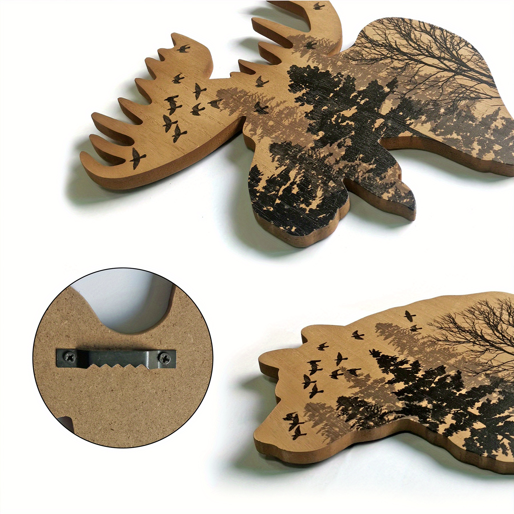 Wildlife Accent Wood Wall Hanging, Woodland Wall Decor, Animal Wall Art