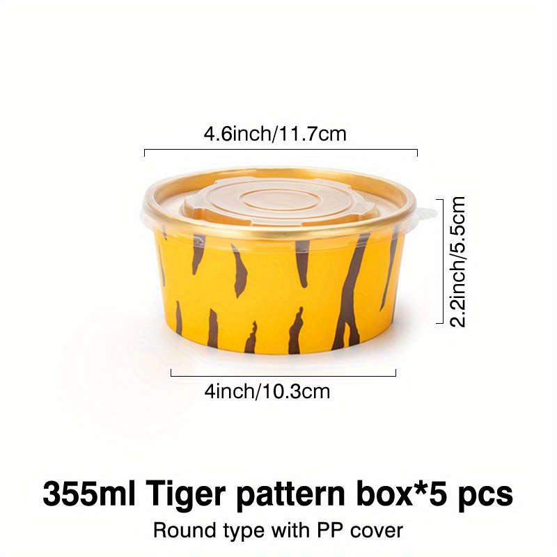 Disposable Packaging Boxes Tiger Pattern Takeaway Lunch Box - Temu