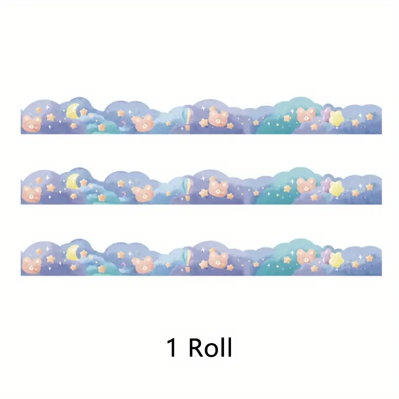 Watercolor Cloud Wave Series Washi Tape Lovely Scrapbook - Temu