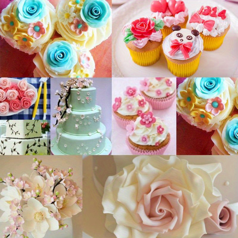 8pcs fondant cake decorating modelling tools 16 patterns carving flower   modeling baking accessories set details 5