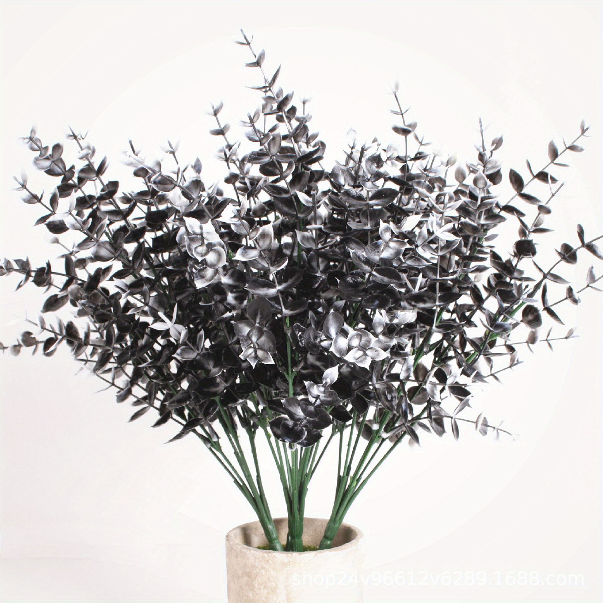 1 Bouquet Artificial Flowers Black Eucalyptus Leaf Home - Temu