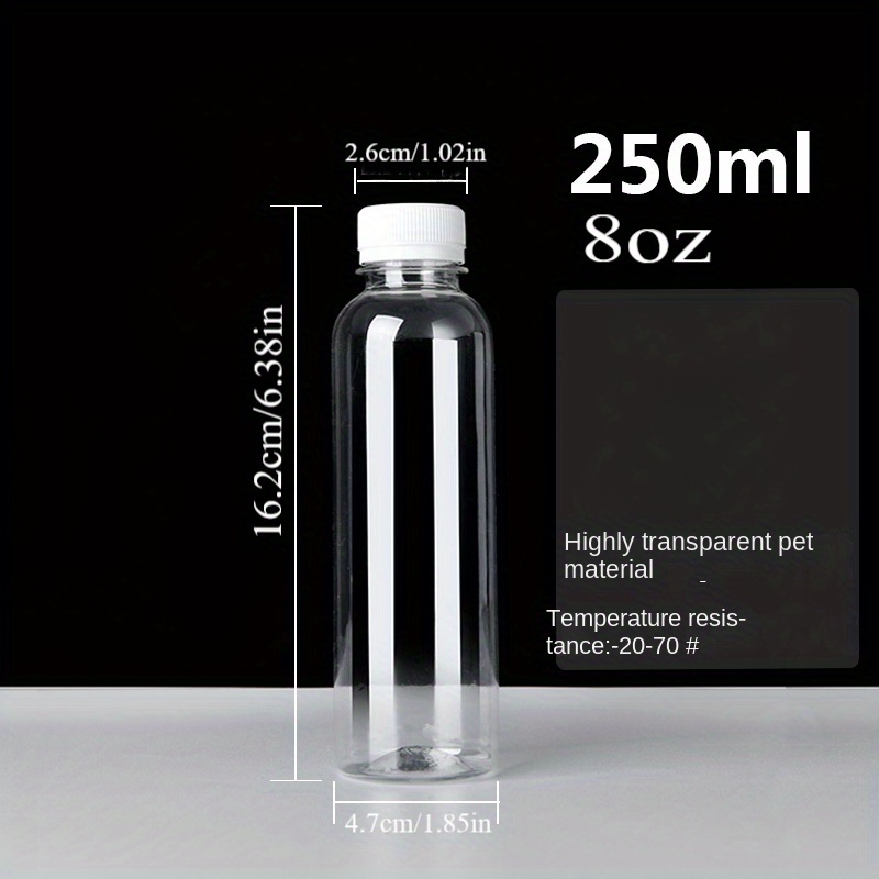 Bottle Transparent, 10Pcs Transparent Water Bottle Plastic Beverage Bottles  250ML (Transparent) 