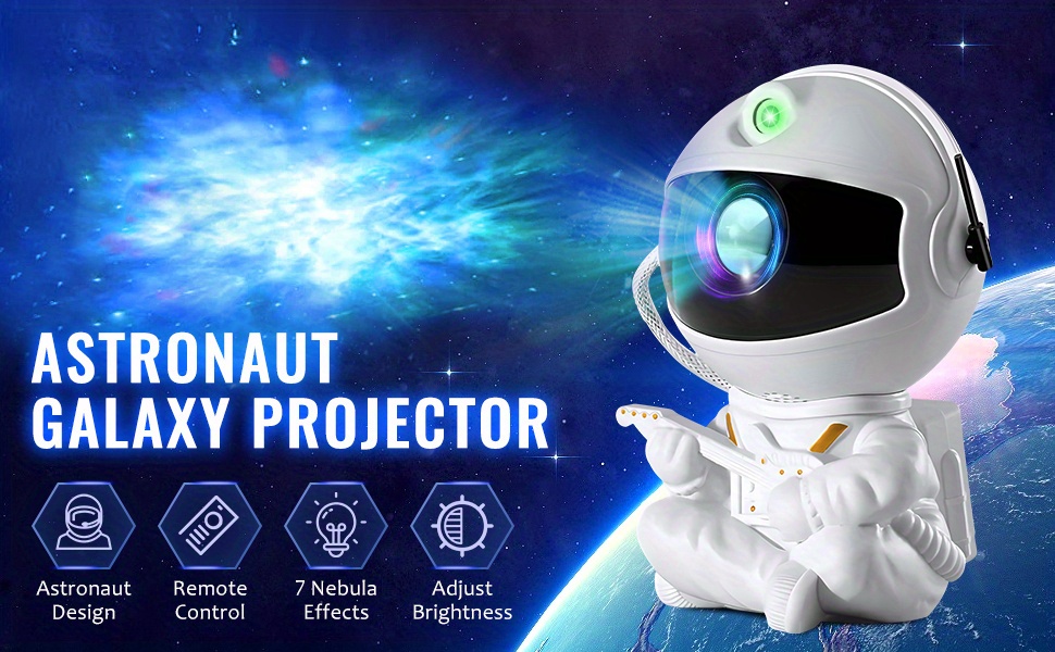 Proyector de luz de astronauta con nebulosa, proyector de estrellas y  galaxias de astronauta, luz nocturna estrellada, temporizador y control  remoto