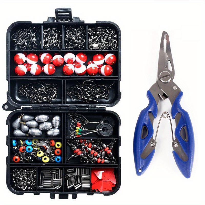 263pcs Fishing Accessories Kit Fishing Tackle Kit Swives Hooks