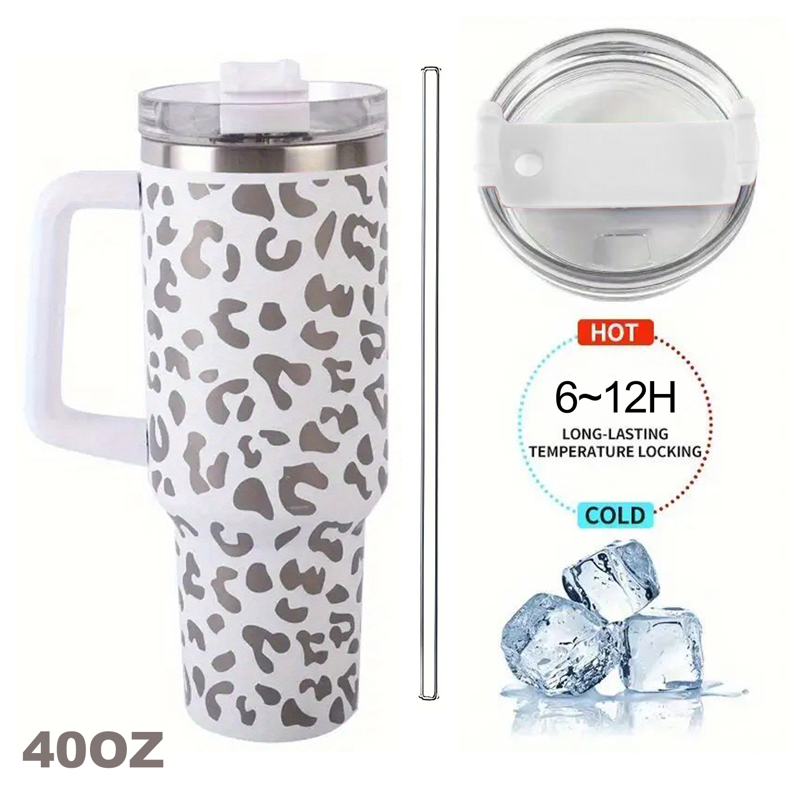 Leopard printed Portable Stainless Steel Water Bottle - Temu