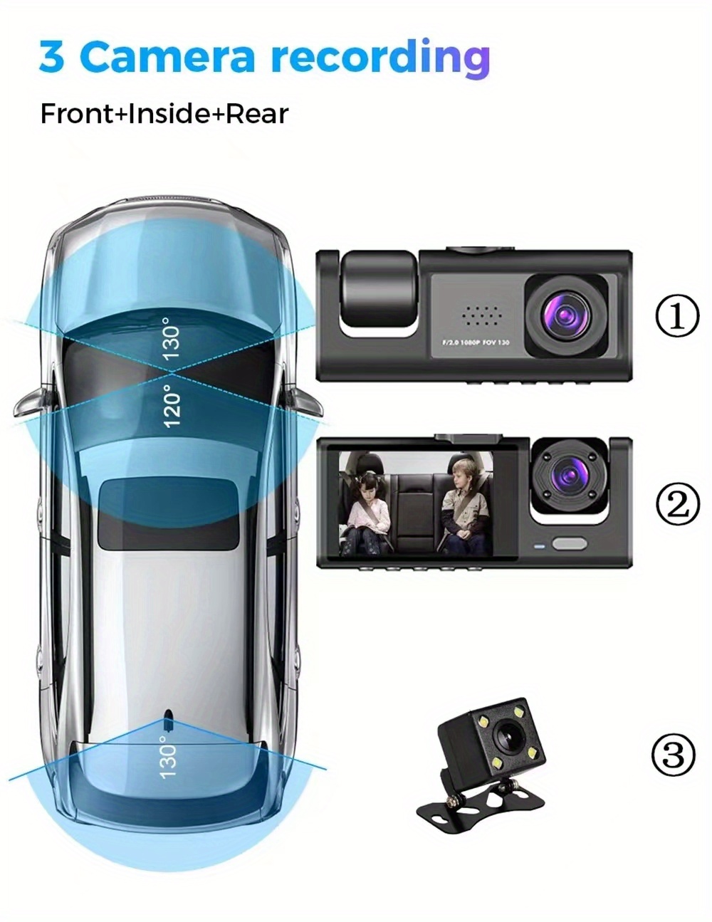 Dash Cam Front And Inside Dash Camera For Cars 1080p Fhd Dvr - Temu