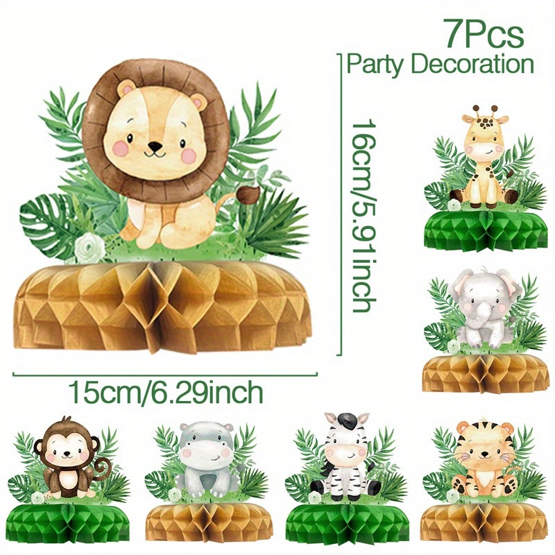 Woodland Jungle Animals Dinosaur Honeycomb Centerpieces 3d - Temu