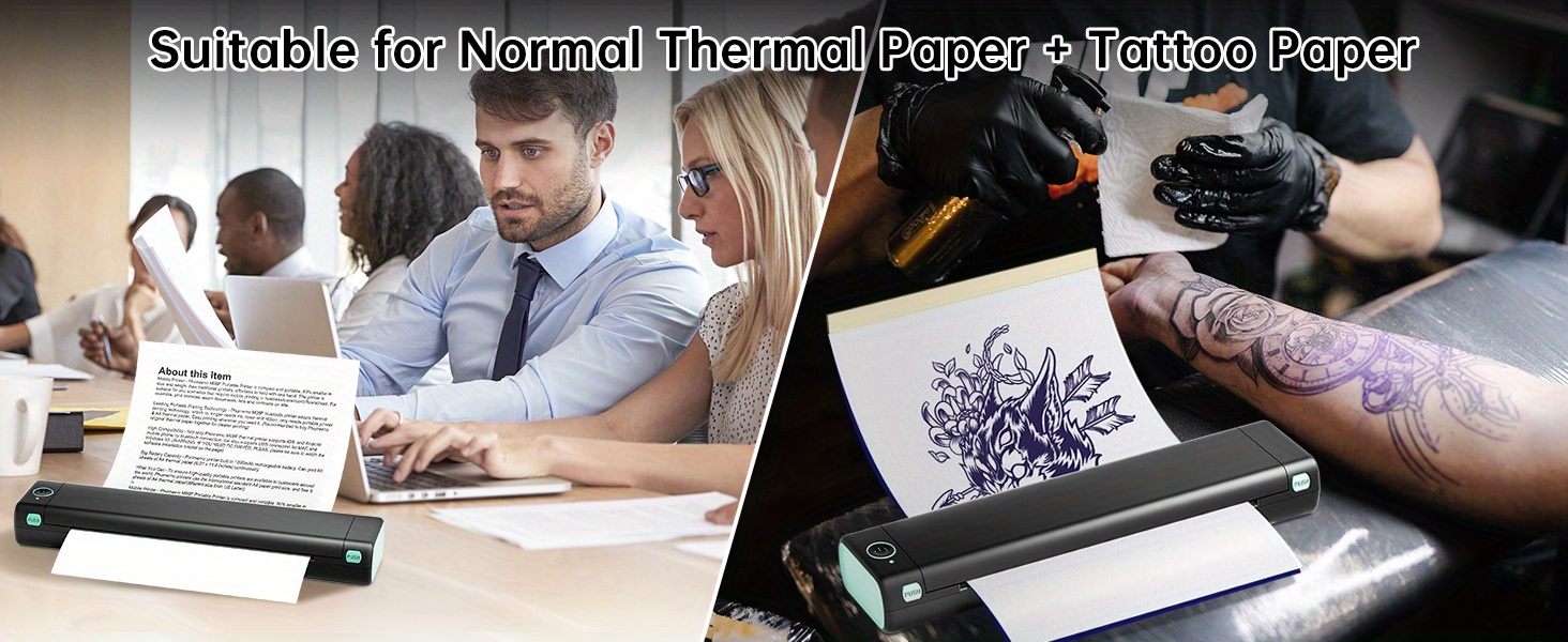 Phomemo M08F - Impresora inalámbrica de plantillas de transferencia de  tatuajes, máquina térmica de tatuaje con 10 piezas de papel de  transferencia