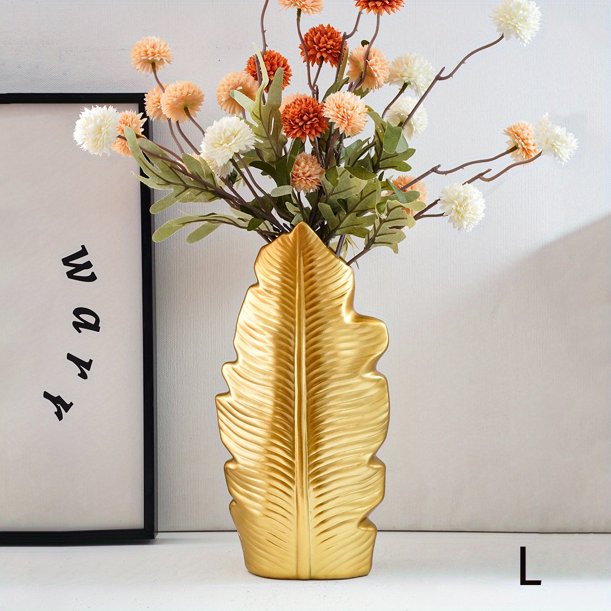 1 pezzo design piuma fiore moderno oro piume a forma di Vaso di fiori per  casa Decorazioni