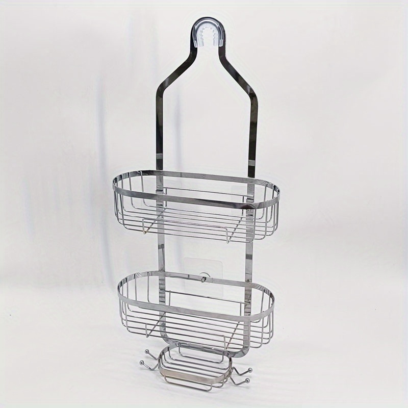 Over Head Hanging Shower Caddy Basket with Hooks, Bathroom Storage