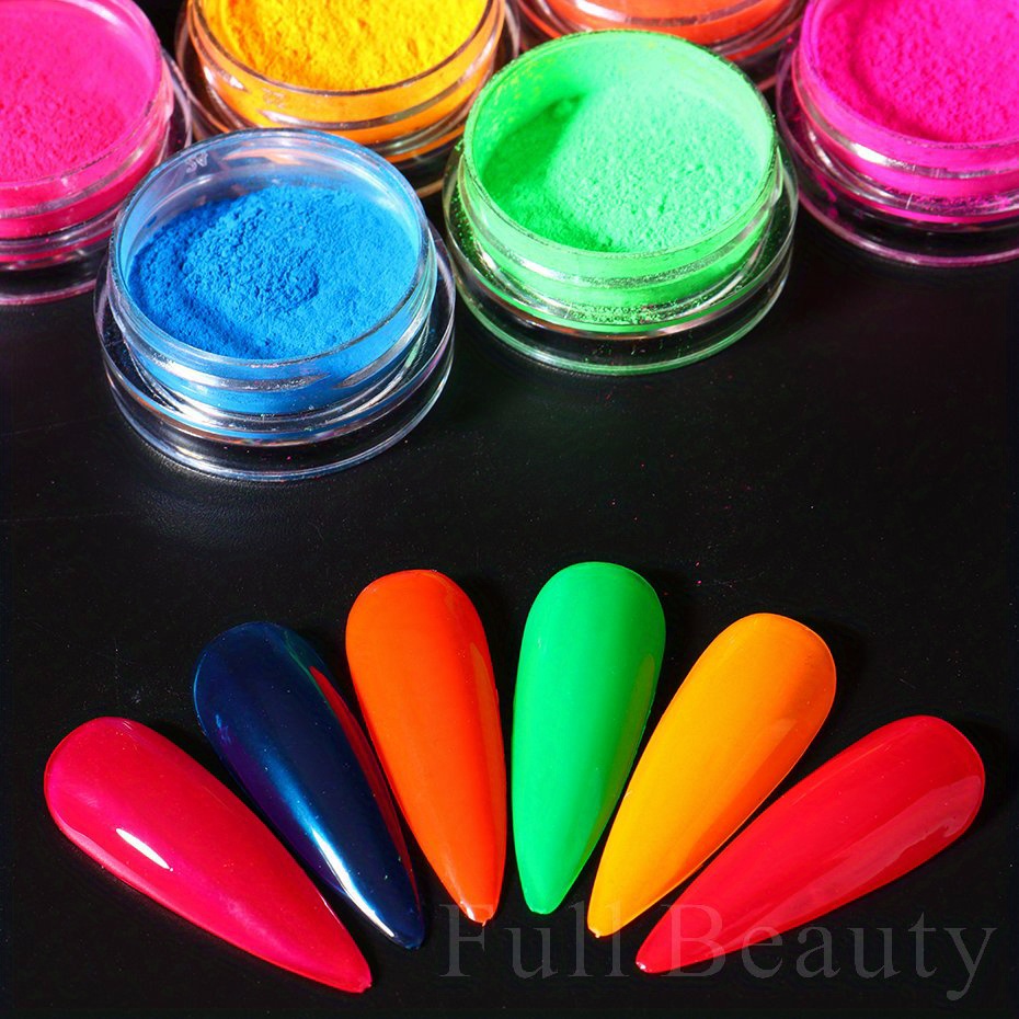 2g BORN PRETTY Neon Phosphor Nail Pigment Powder Glitter Decor Tips 