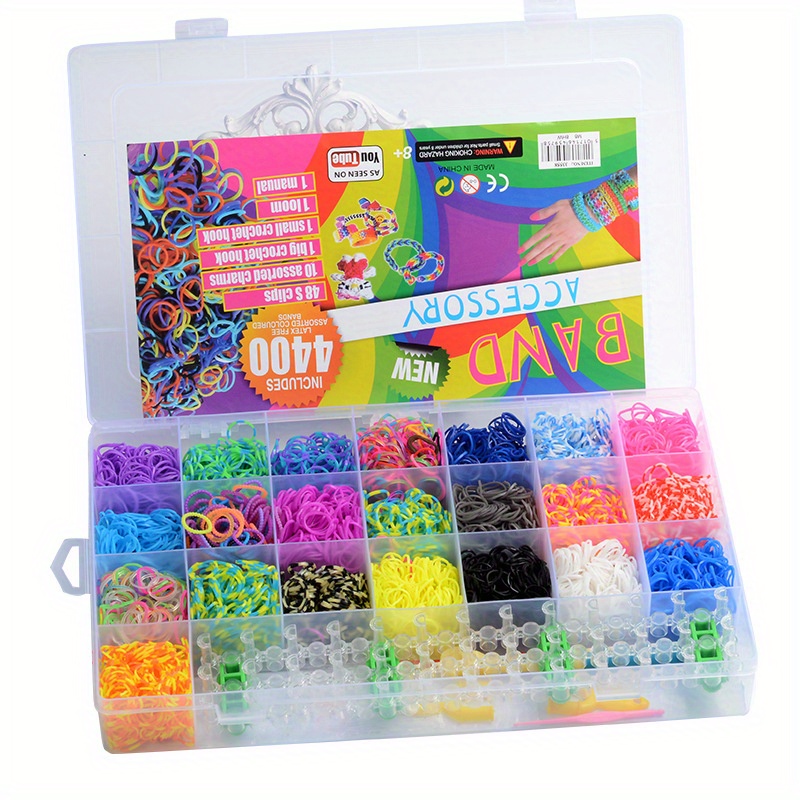 Didacti Kids - Kit completo para fabricar Pulseras de Ligas, contiene  1Telar, 600 ligas multicolor, 1 gancho para tejer, 24 clips transparentes,  instructivo y caja original Marca EASY LOOM Crea tus propios