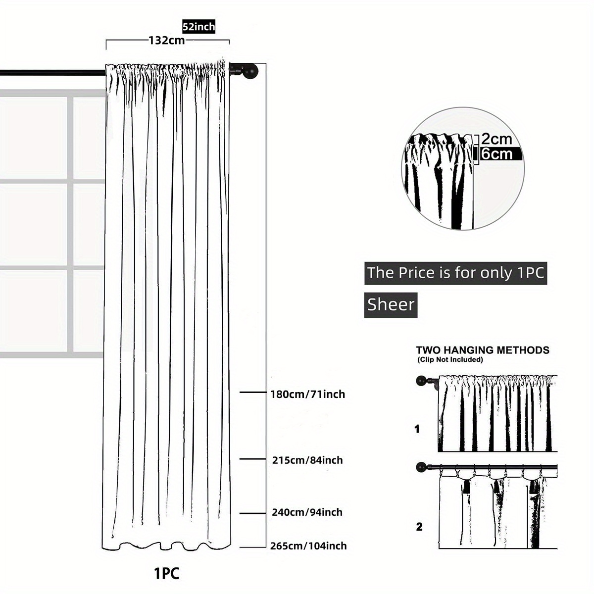 Simple Line Embroidery Sheer Curtain Modern Geometric White - Temu