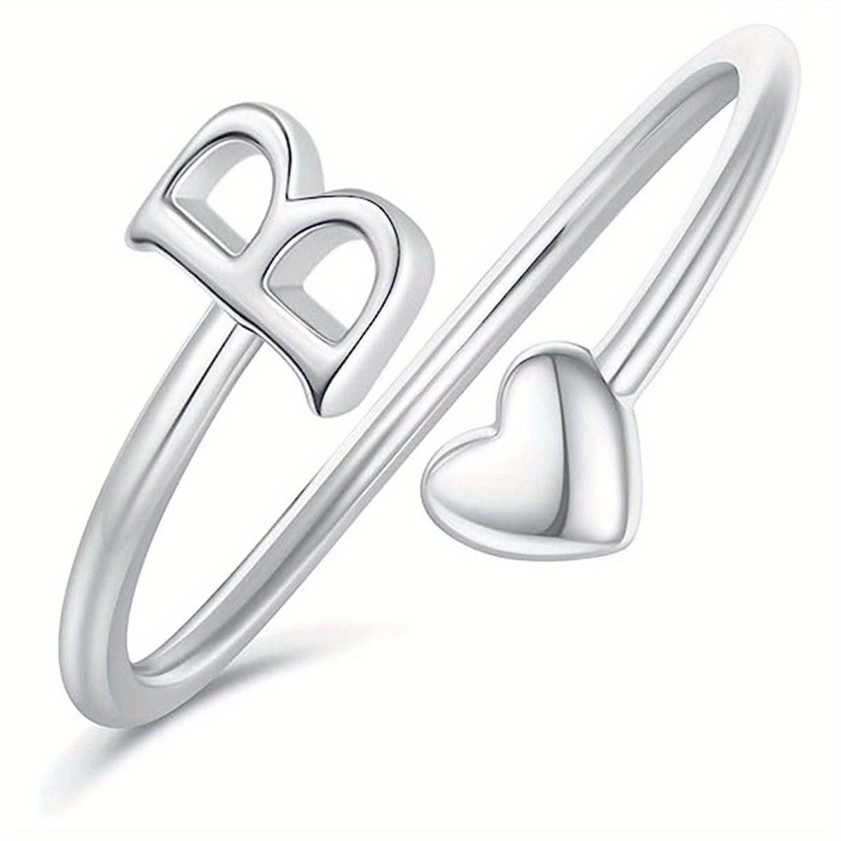 Fashion Letter Wrap Ring Got An Alphabet Choose Cute Heart - Temu