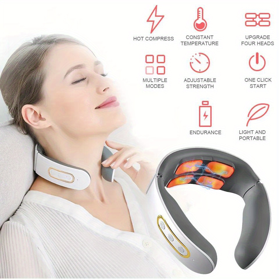 Hot Compress Neck And Shoulder Massager With Voice Broadcast And