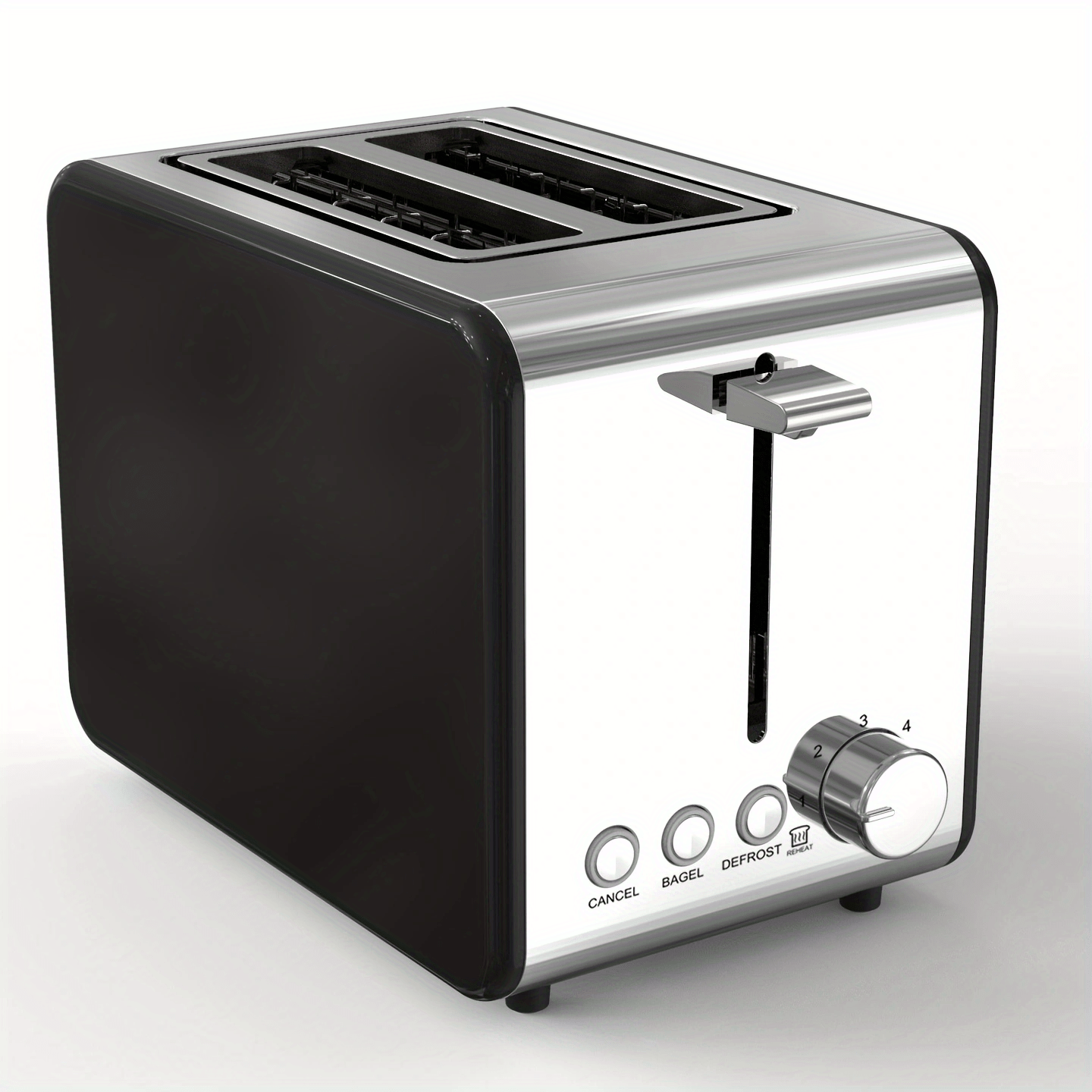 Ovente Compact 2 Slice Toaster with Extra-Wide Slots for Bagel, 6-Setting  Knobs, Defrost Function, Cancel, Stainless Steel Body, Turquoise (TS2450T)