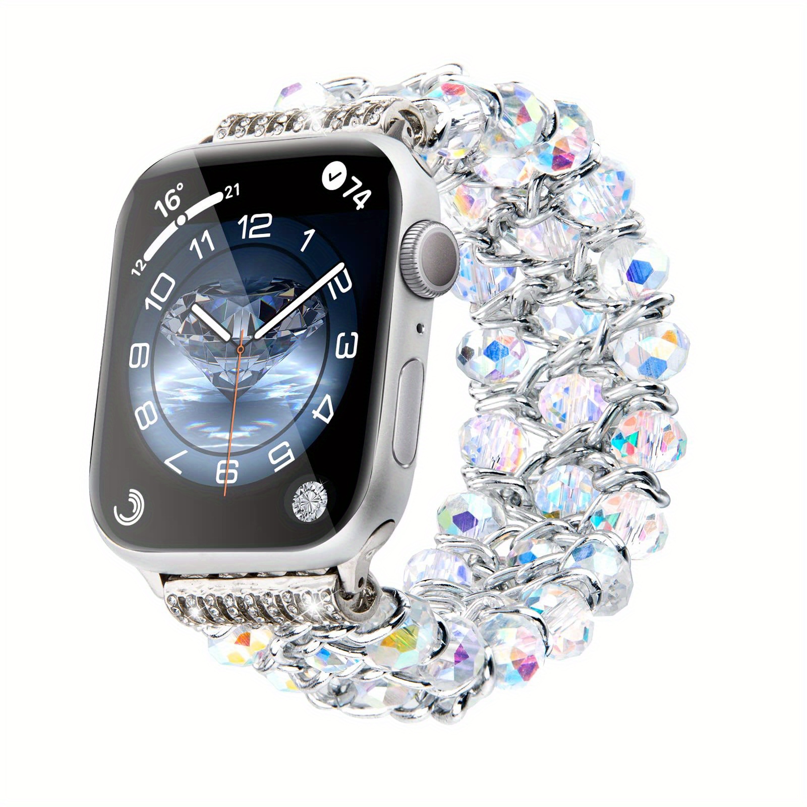 Black Leather Apple Watch Band Stars Strap Unisex Bracelet Silver Watch  38mm 40mm 41mm 42mm 44mm 45mm 49mm Ultra