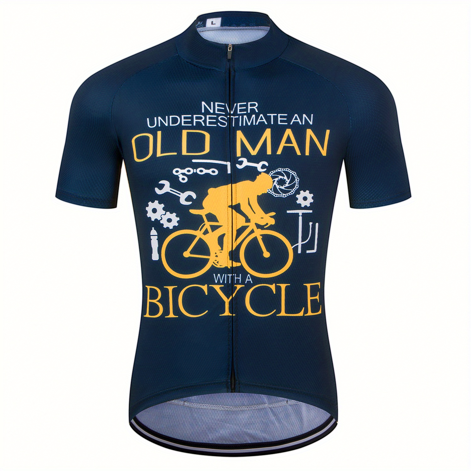 Hombre en ropa de ciclismo en bicicleta