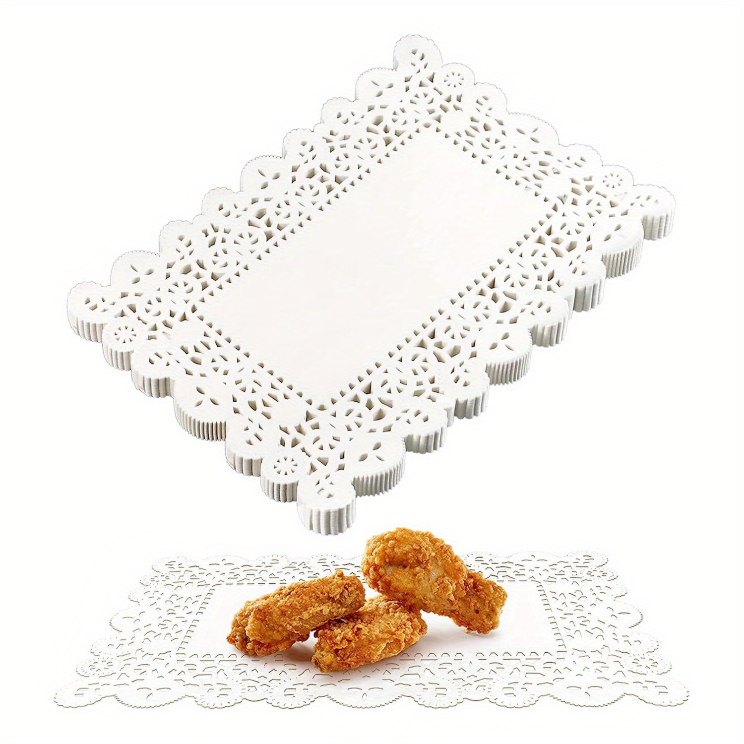 White Lace Paper Doilies Rectangle Paper Doilies Disposable - Temu