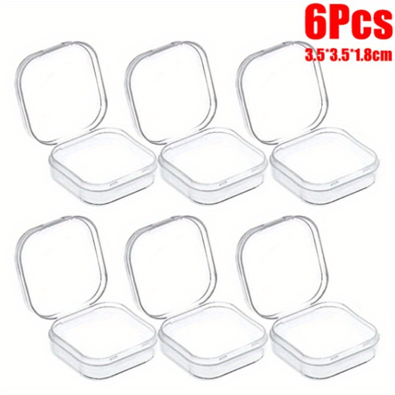 60 Packs Clear Small Plastic Containers Transparent Storage Box with Hinged  Lid for Items Crafts Jewelry Package Clear Cases