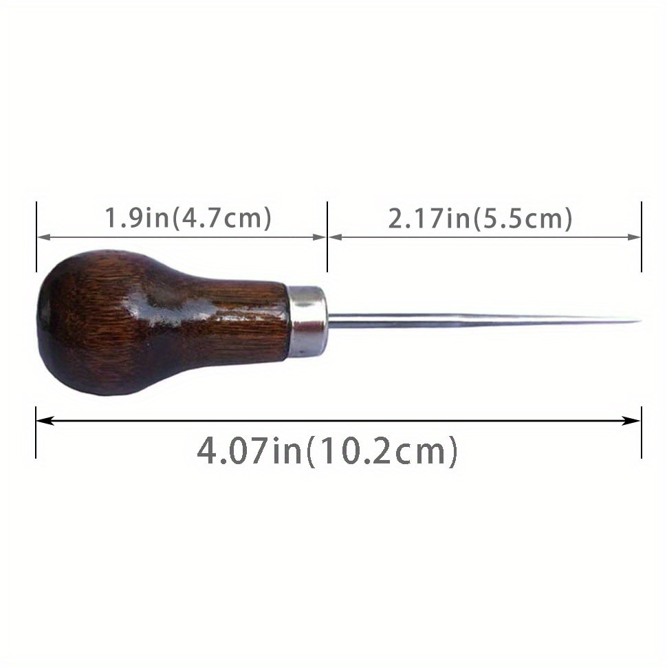 Wooden Handle Scratch Awl For Leather Punch Hole Or Diy - Temu