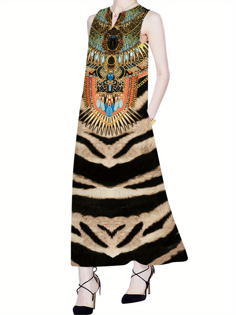 Maoo Garden Mädchen Leopardenkleid – Ärmellos, Plissiert, Rundhals – Lässiges Sommer- & Partykleid