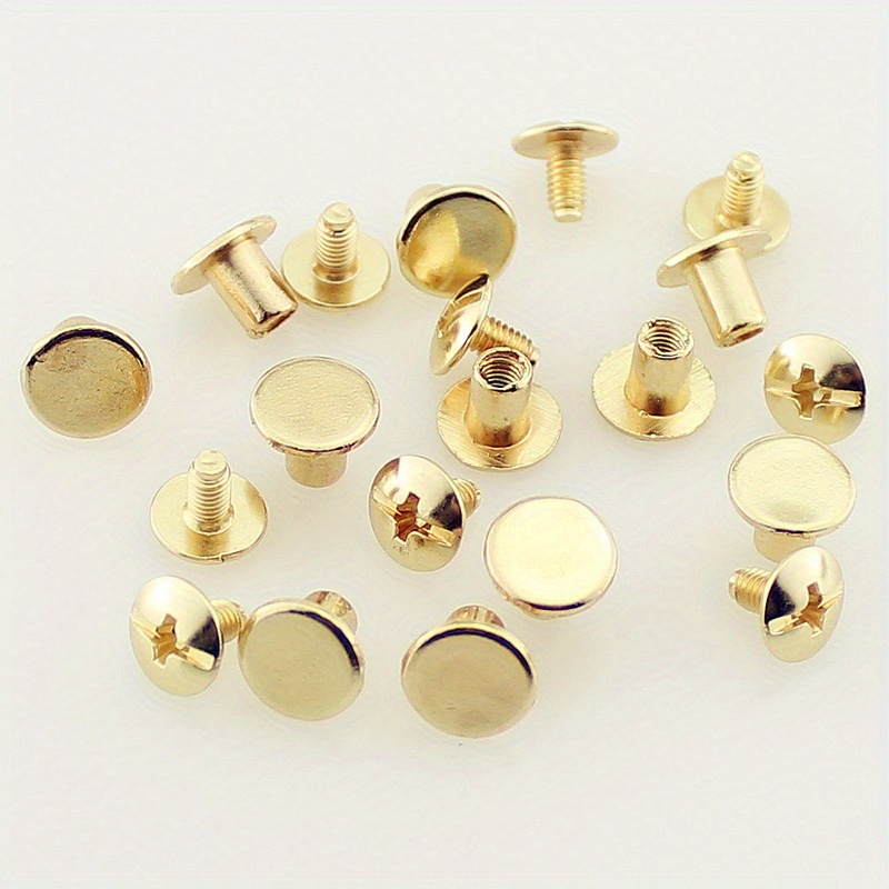 Mixed Colors Round Flat Head Chicago Screws For Leather - Temu