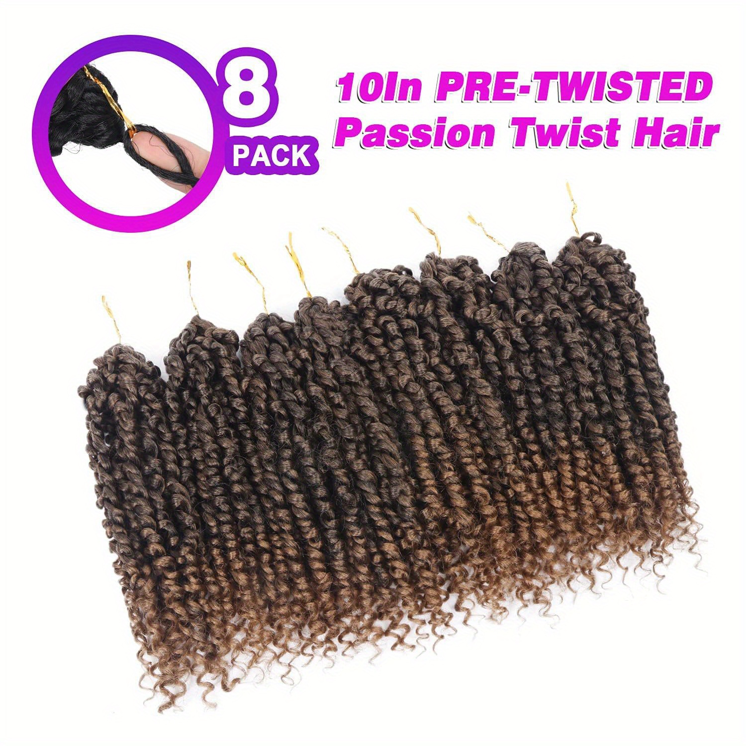 Pre twisted Short Crochet Passion Twist Hair Pre Looped - Temu