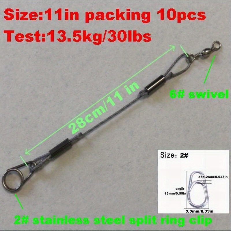 Stainless Steel Fishing Wire Leader Hook Rig Trace Lures - Temu Australia