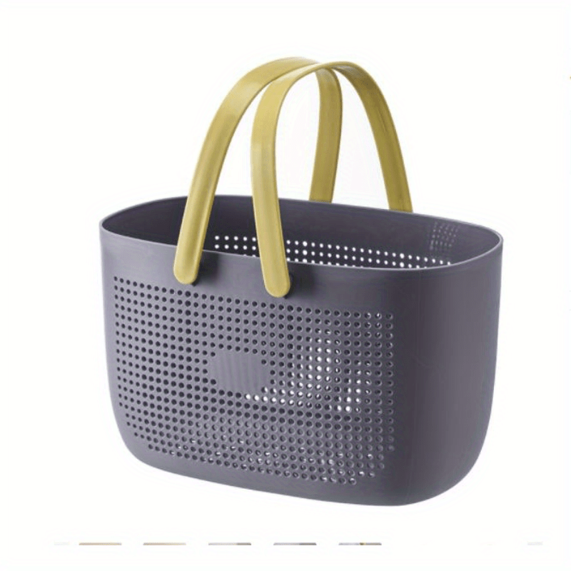 1pc Portable Shower Caddy Basket, Plastic Storage Basket With Handle,  Bathroom Basket For Shampoo, Shower Gel, Bathroom Storage Box