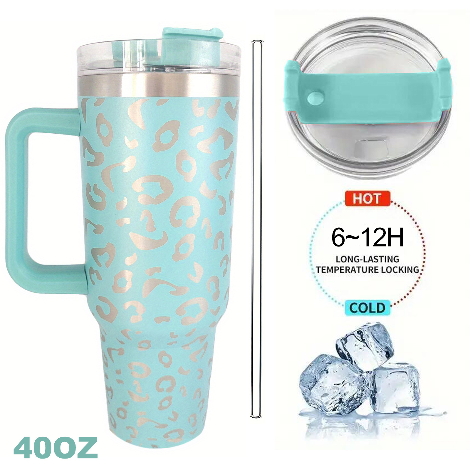 REDUCE Cold1 40 oz Tumbler with Handle - Vacuum Insulated  Stainless Steel Water Bottle for Home, Office or Car, Reusable Mug with  Straw or Leakproof Flip Lid, Keeps Drinks Cold