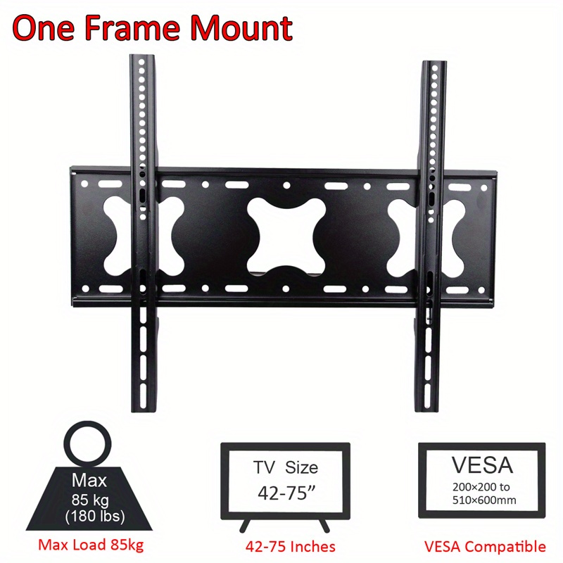 1pc Soporte Pared Tv Soporte Doble Gancho Fijo Tv Universal - Temu