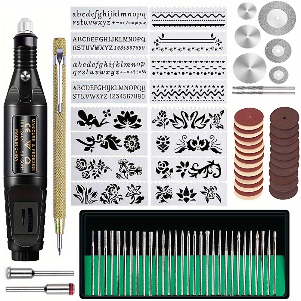 38Pcs 8W Engraving Tool Kit Multi-Functional Electric Micro Engraver  Etching Pen DIY Rotary Tool for