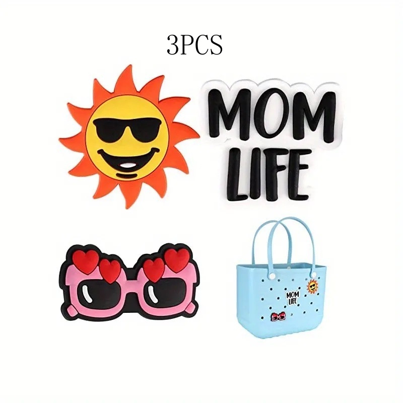 Mom Life Bogg Bag Button Mom Life Bogg Bag Charm Beach Bag 