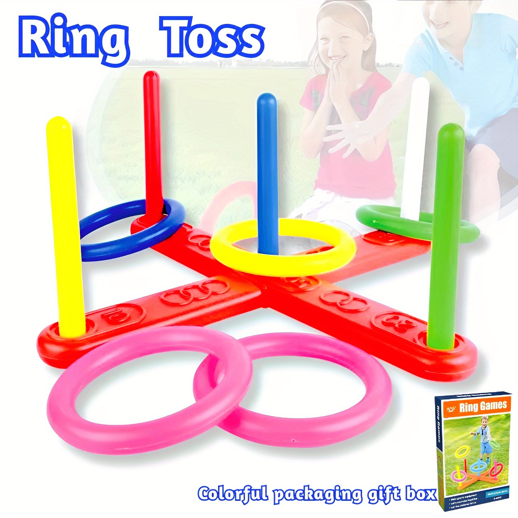24 PCS Plastic Toss Rings,Ring Toss Game for Kids,Outdoor Toss Rings for  Speed and Agility Practice Training Games,Multicolor Training Rings  Carnival