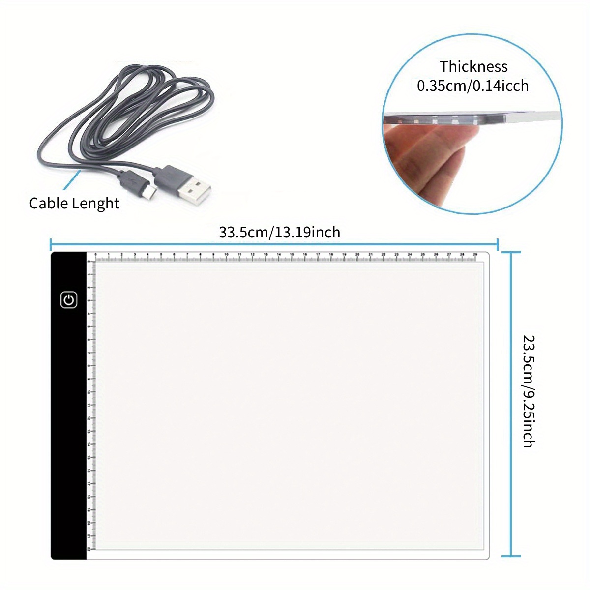 Ultra-Thin A5 Portable LED Light Box Tracer w/USB Cable Dimmable Brightness  LED Artcraft Tracing Light Box Light Pad for Artists Drawing Sketching