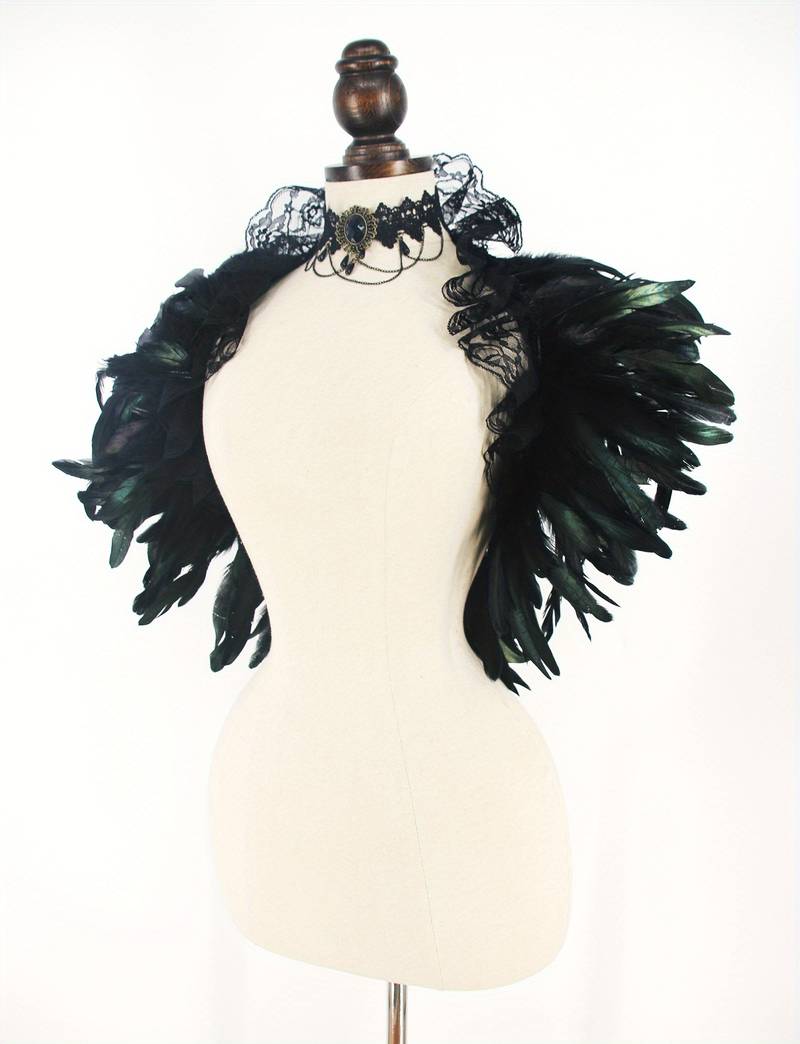 Losnexiw Women's Gothic Black Feather Maleficent Raven Swan