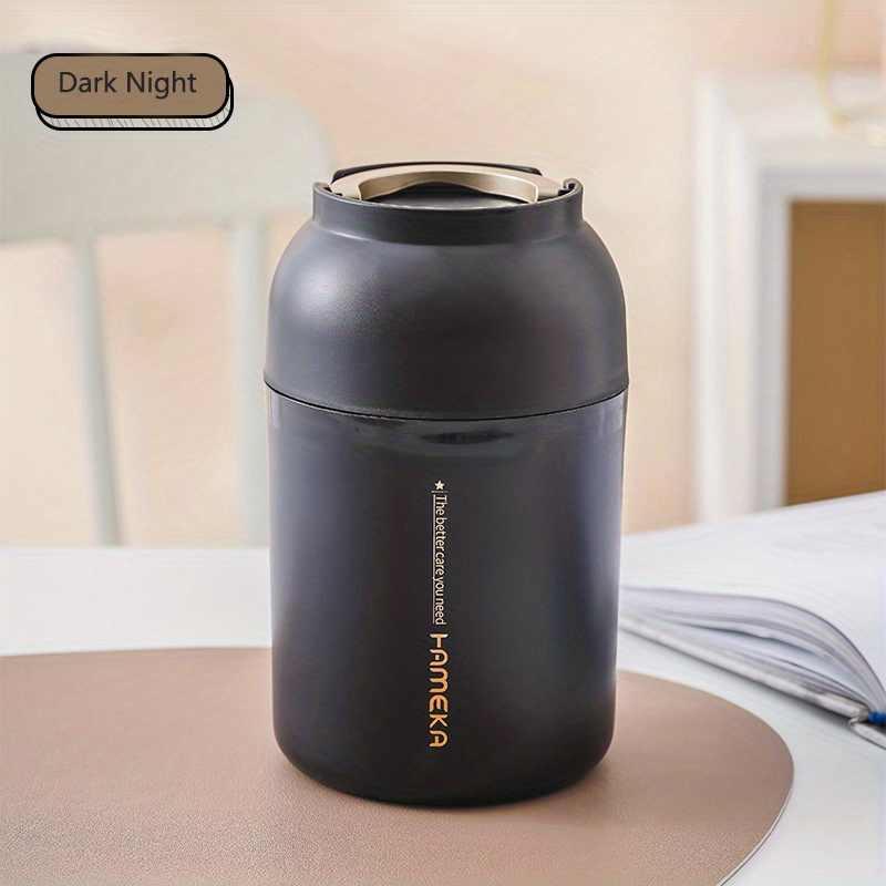 1pc, Insulated Lunch Box, 430ml/14.5oz Stainless Steel Bento Box, Round  Cylindrical Food Container For Soup, Porridge And More, For School Students  An