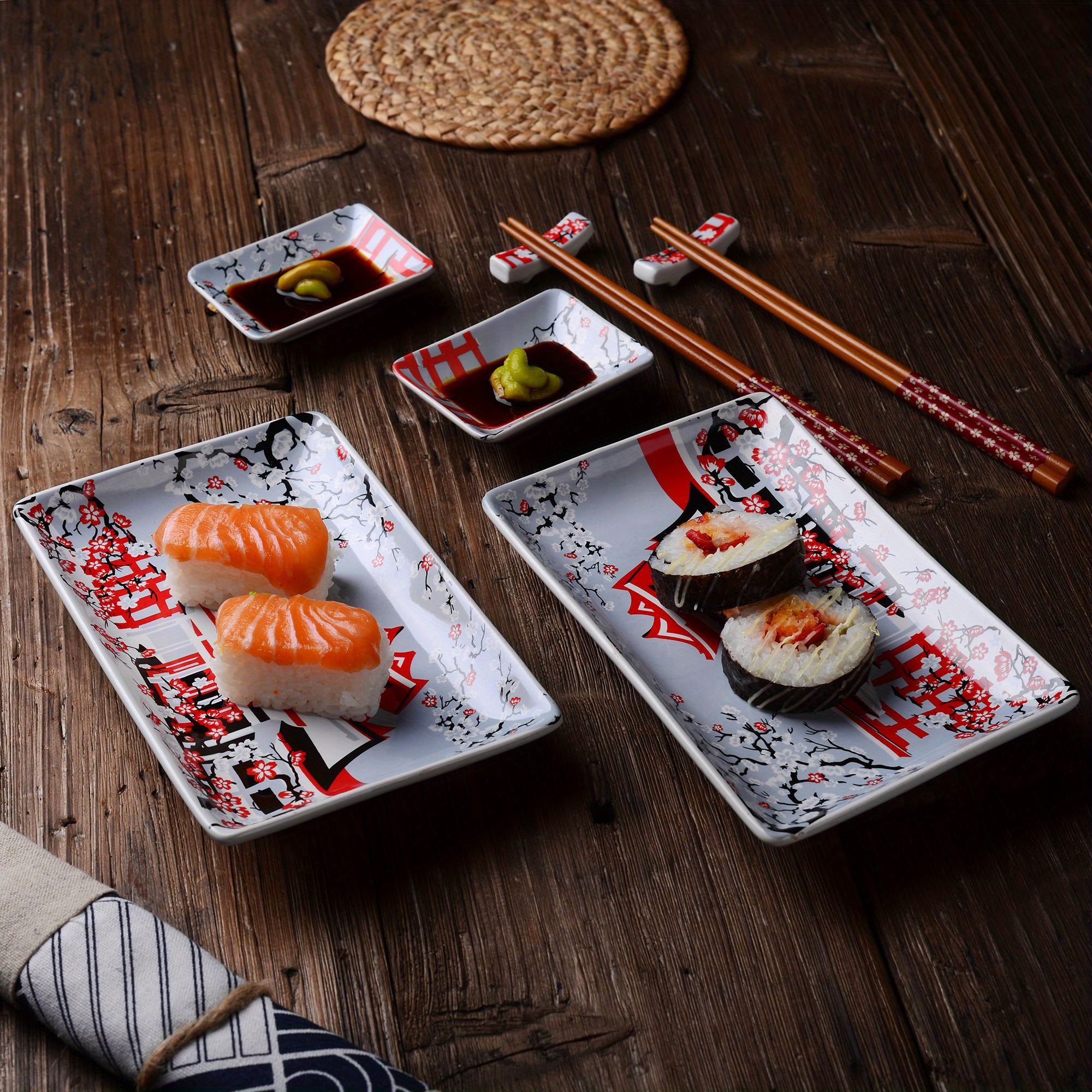 Porcelain Sushi Sets Japanese Style Dinnerware Set Included - Temu