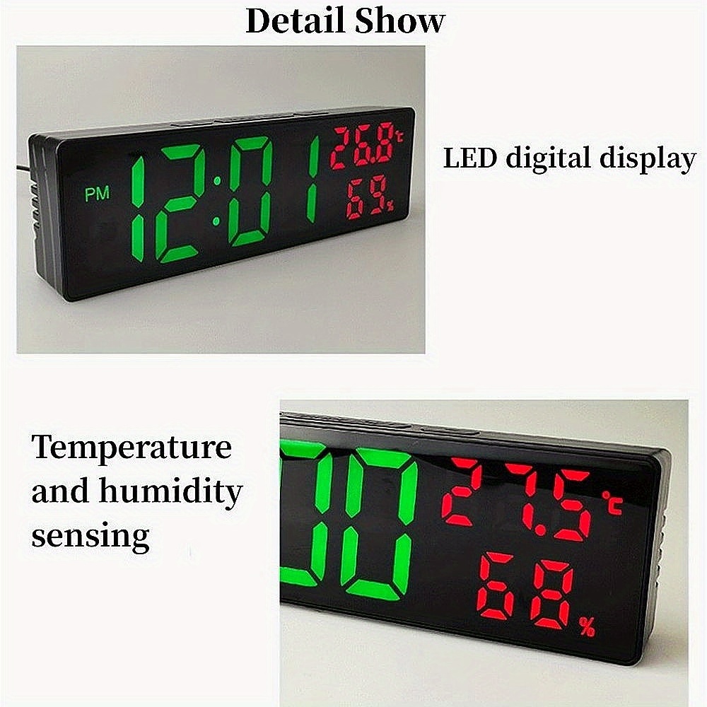 1pc Orologio Parete Digitale In Acrilico Grande 9 Pollici Display  Temperatura E Umidità, Modalità Notturna, Sveglia Tavolo, 12/24 Ore, 3  Modalità Visualizzazione, Orologio Led Elettronico, Acquista , Risparmia