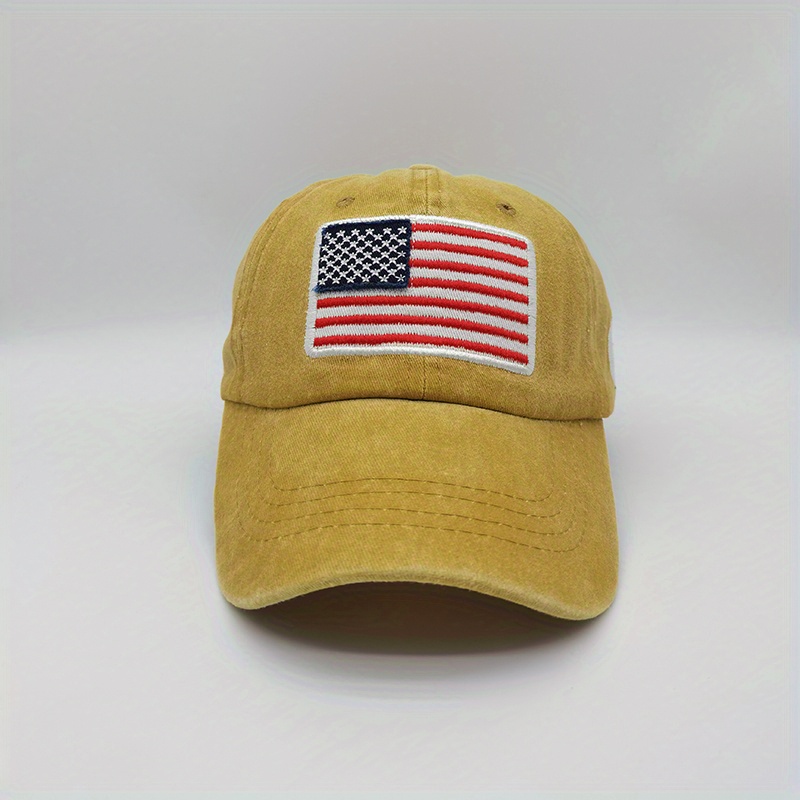 Sunshade Adjustable Baseball Cap with American Flag Embroidered