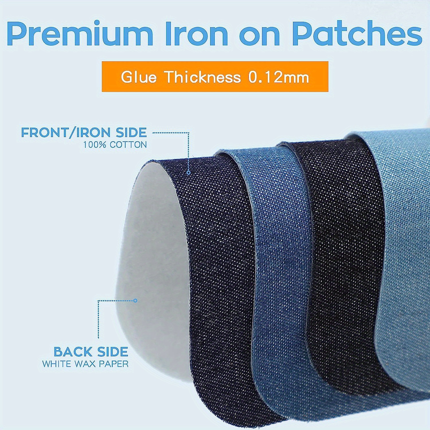 Premium Denim Iron On Patches For Jeans, Strongest Glue 100% Cotton Repair  Decorating Kit, Iron On Patches For Clothing Repair, By 4- - Temu Malta