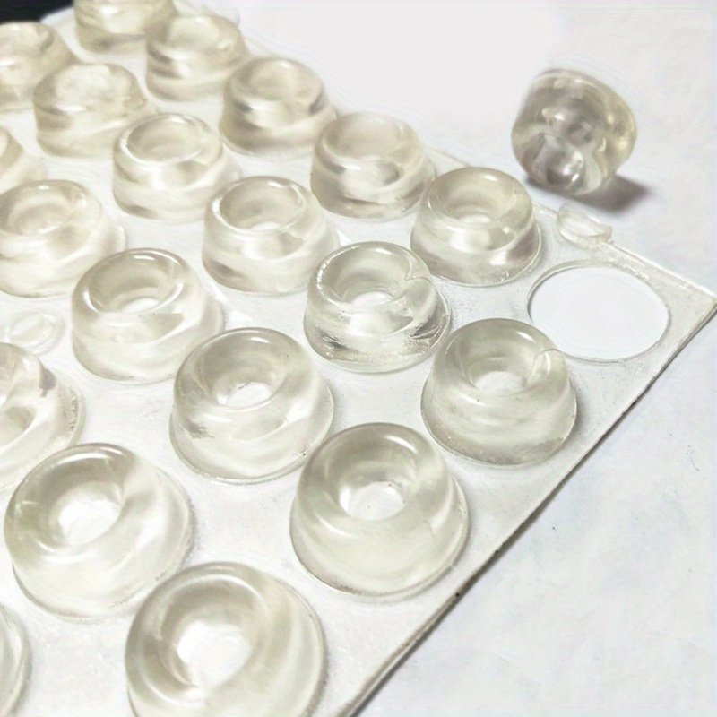 Image of 12pcs Transparent Silicone Door Stoppers - Self-adhesive, Soft And Durable Bumpers For Cabinets, Walls And More - Non-toxic, Noise-reducing Safety Pads