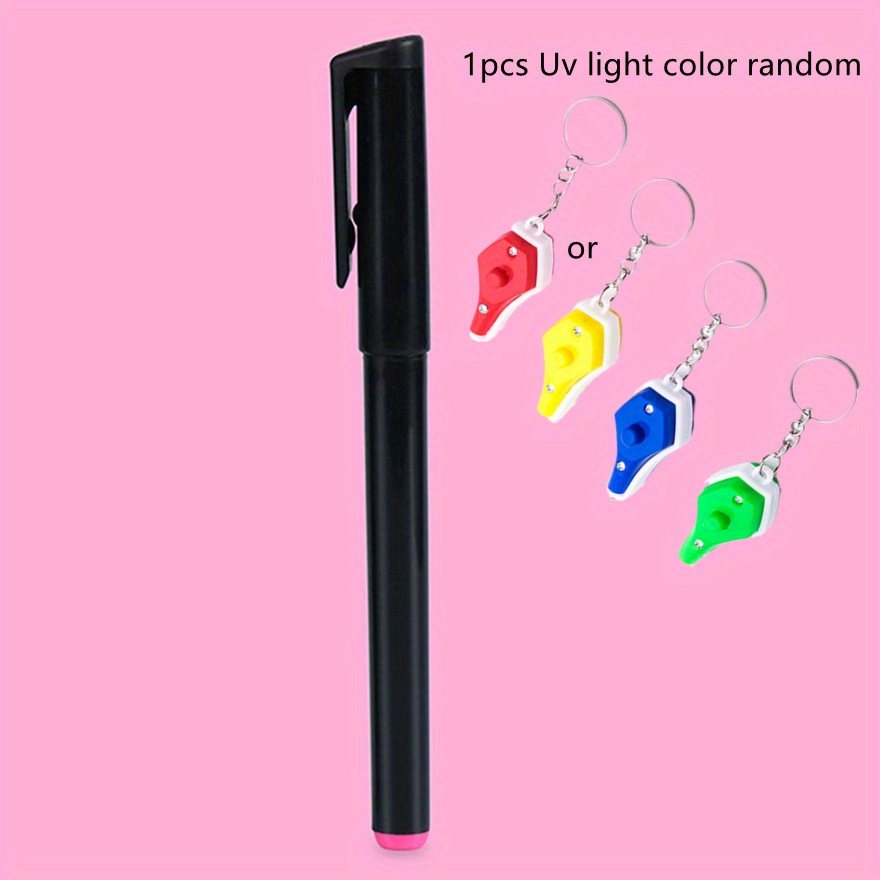 6PCS Creative Magic UV Light Pen Invisible Ink Pen Glow In The Dark Pen  With Built-in UV Light Gifts And Security Marking