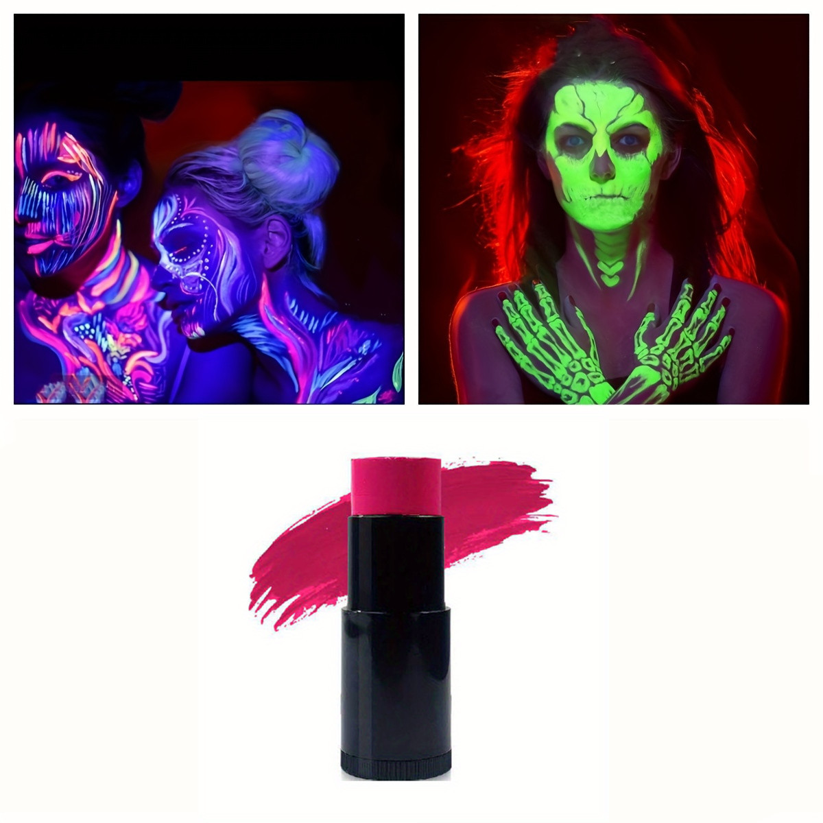 4 pc 10 ml FACE PAINT, Glow in dark. Glow in Dark Face Body Paint, UV  Blacklight Neon Fluorescent, Halloween Makeup, party makeup price in Saudi  Arabia,  Saudi Arabia