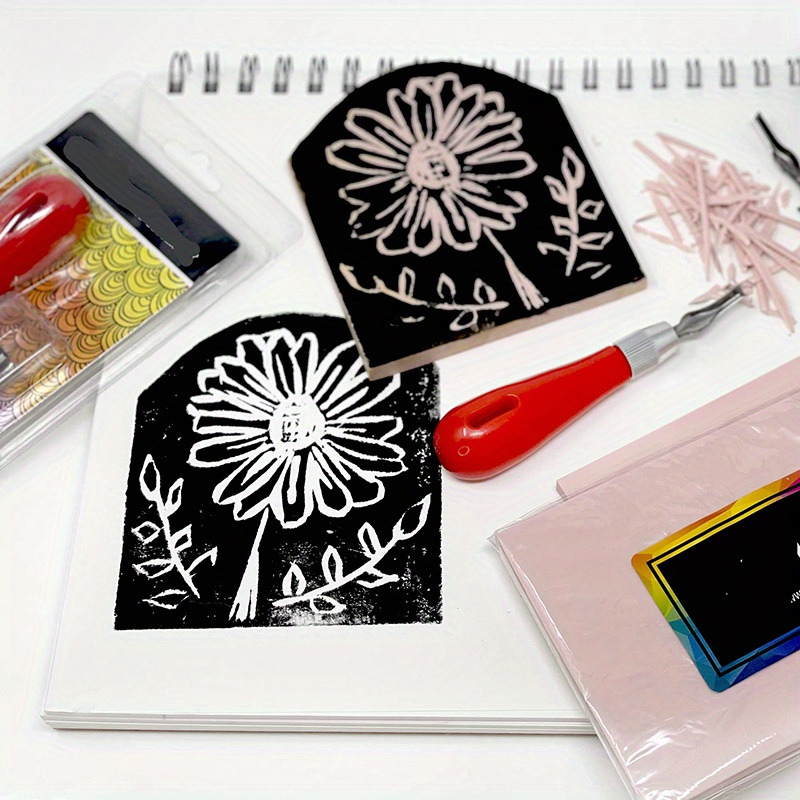 Make your own linocut Stamp with this top-quality stamp-making kit.  Printing using an ink pad instead of the traditional ink & roller is great  for, By Bristol Print Room