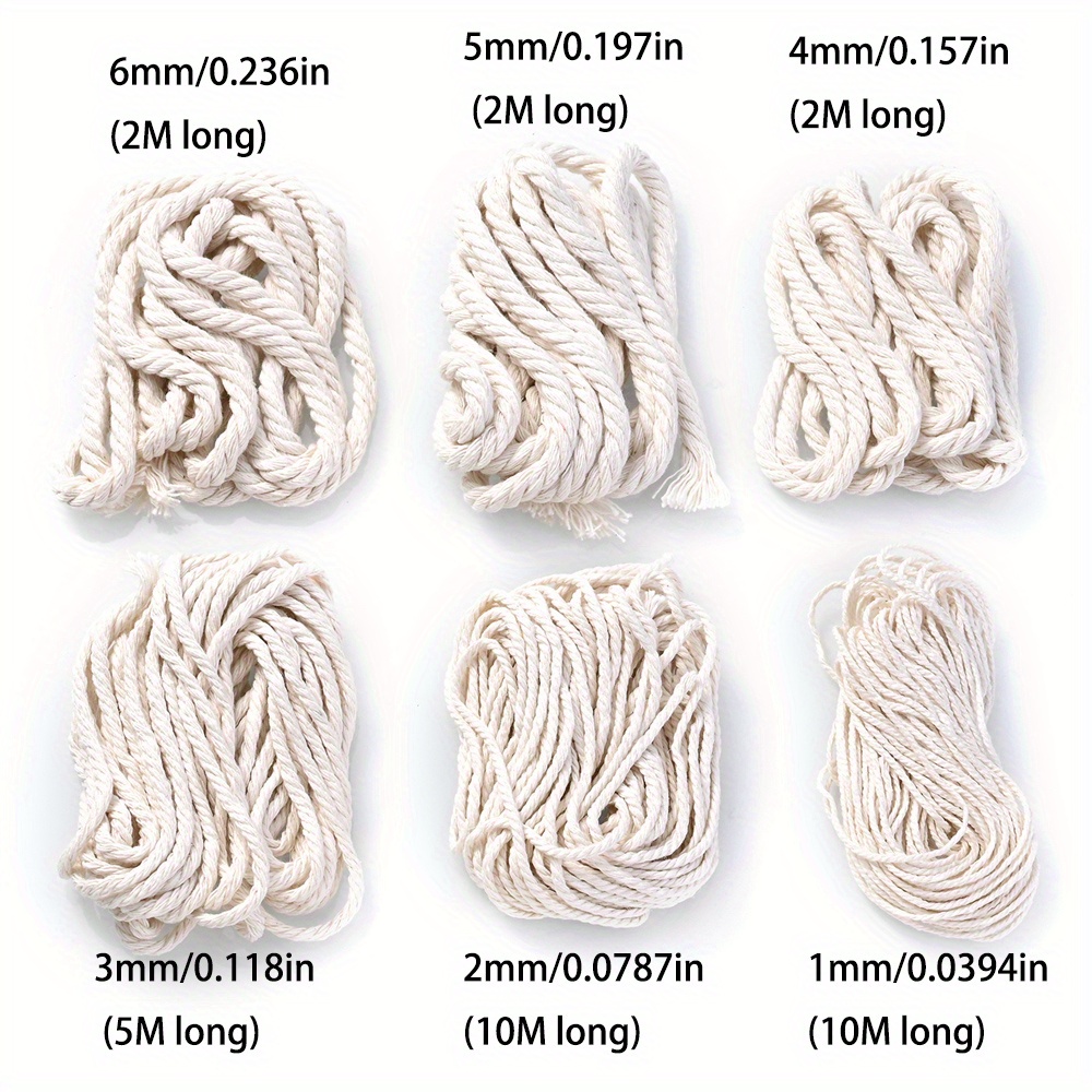 Twisted Cotton Rope Macramé Crafting Cord Natural White Cotton