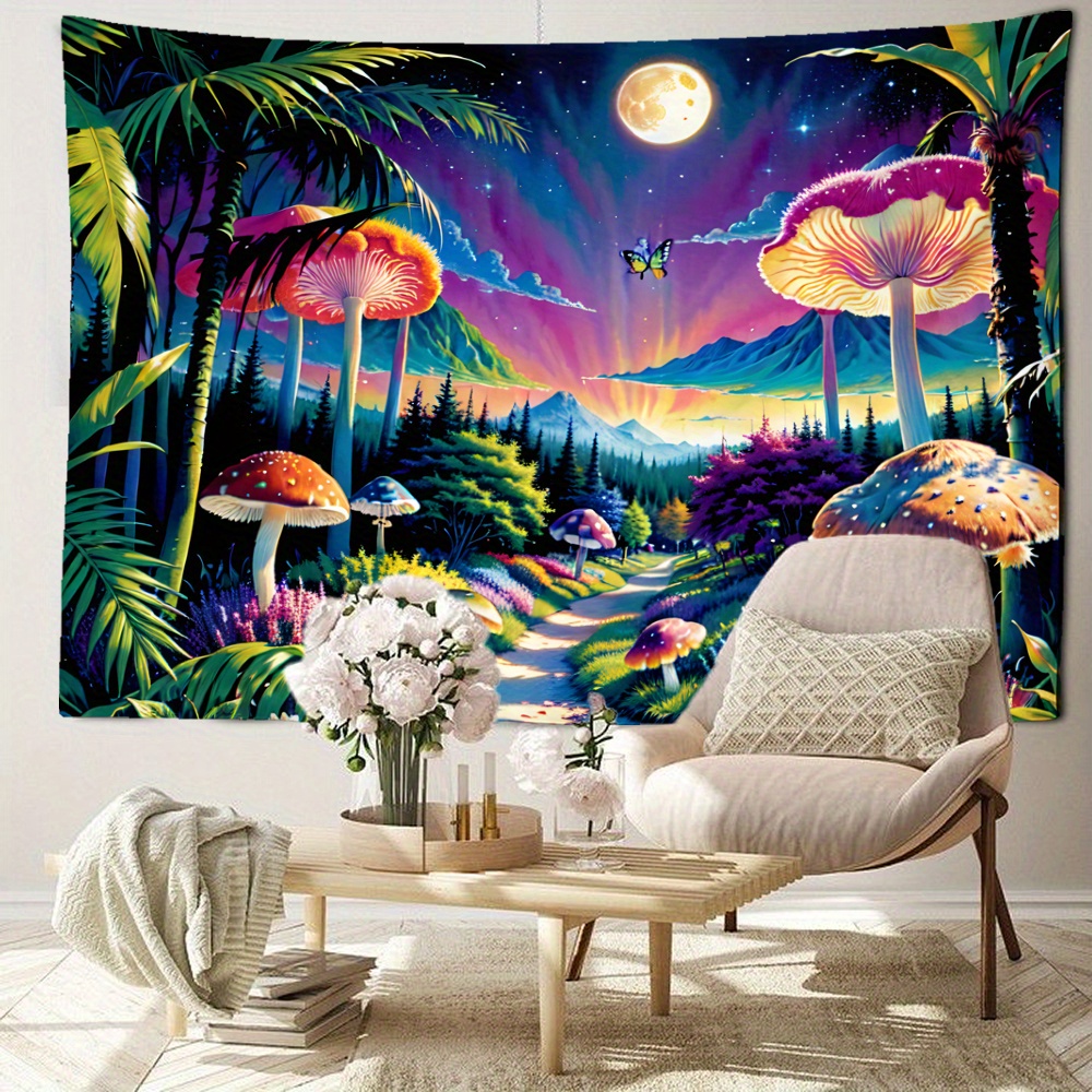 Mushroom Forest Astronaut Tapestry Wall Hanging Bohemian Witchcraft  Mysterious Tapestry For Dormitory Living Room Home Decoration With  Installation Kit - Temu