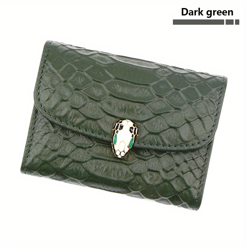 Men Short RFID Blocking Pocket Purse Crocodile Leather Multi Card